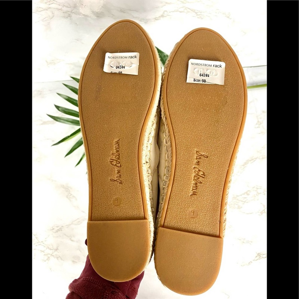 Sam Edelman Kesia Espadrille Off White Leather Flats Size 9 New With Tags - Picture 11 of 14